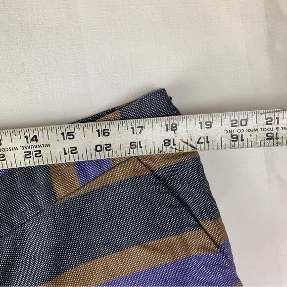 Boden womens size 14 Blue Brown stripe A-Line Skirt Casual Knee-Length linen ble - Picture 9 of 10